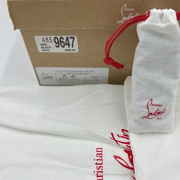 Men’s Christian Louboutin Louis Junior, black storm print leather size 43 - Picture 3 of 12